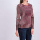 Charter Club Women's Metallic-Stripe Top Bright Red Size X-Large