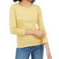 Charter Club Women's Metallic-Stripe Top Gold Size XX-Large