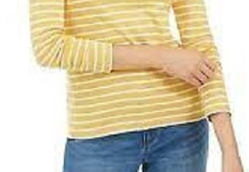 Charter Club Women's Metallic-Stripe Top Gold Size XX-Large