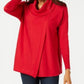 JM Women's Collection Faux-Wrap Cowl-Neck Sweater Red Size XX-Large