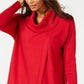 JM Women's Collection Faux-Wrap Cowl-Neck Sweater Red Size XX-Large