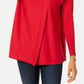 JM Women's Collection Faux-Wrap Cowl-Neck Sweater Red Size XX-Large