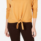 Style & Co Women's Tie-Front Sweater Gold Size Large