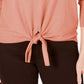Style & Co Women's Tie-Front Sweater Medium Orange Size Small