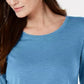 Style & Co Women's Long-Sleeve Crewneck Top Blue Size Medium