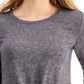 Style & Co Women's Long-Sleeve Crewneck Top Charcoal Size XX-Large