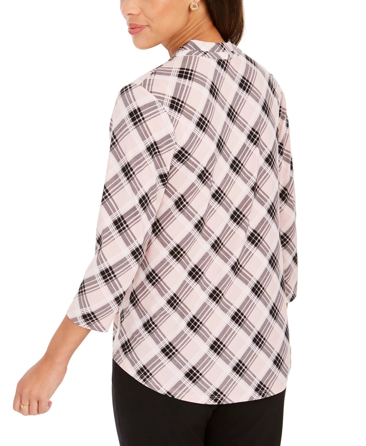 Charter Club Women's Petite Printed Top Pink Size Petite