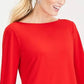Charter Club Women's Tie-Sleeve Crepe Top Medium Red Size XX Large