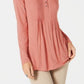 Style & Co Women's Long-Sleeve Pintuck Top Pink Size Medium