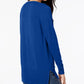 Maison Jules Women's Cotton V-Neck Tunic Sweater Blue Size X-Small