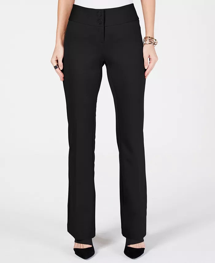 Alfani Women's Snap-Waist Trousers Black Size 2 Petite