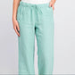 Charter Club Women's Linen Drawstring Waist Pants Green Size XX-Large