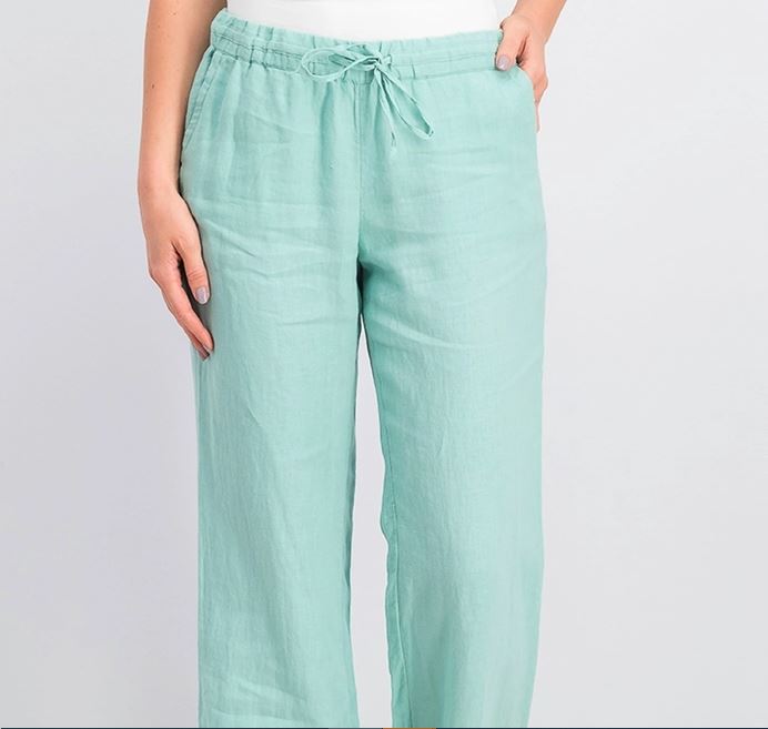 Charter Club Women's Linen Drawstring Waist Pants Green Size XX-Large