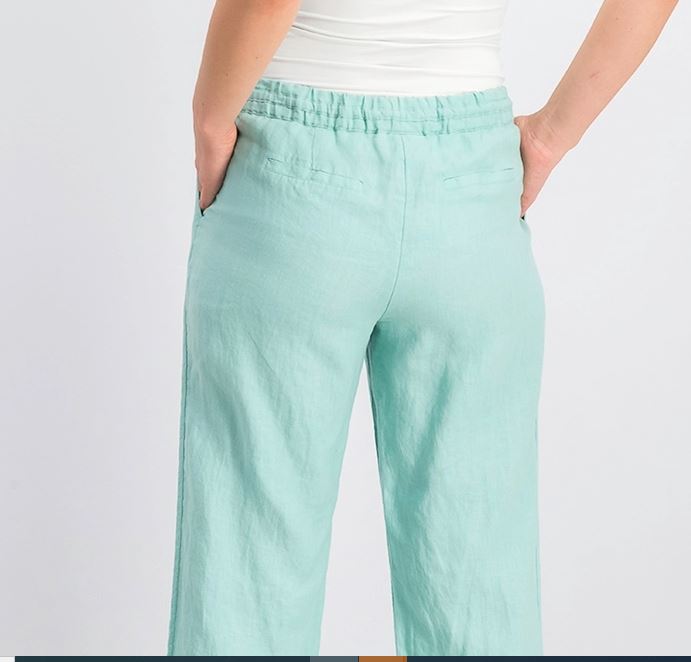 Charter Club Women's Linen Drawstring Waist Pants Green Size XX-Large