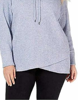 Ideology Women's Cowl-Neck Tulip-Hem Top Blue Size Medium