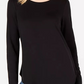 INC International Concepts Women's Asymmetrical Hem Tunic Sweatshirt Black Size Small