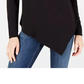 INC International Concepts Women's Asymmetrical Hem Tunic Sweatshirt Black Size Small