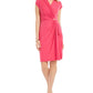 Charter Club Women's Knit Cap-Sleeve Crossover Dress Dark Pink Size Large