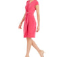 Charter Club Women's Knit Cap-Sleeve Crossover Dress Dark Pink Size Large