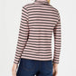 Charter Club Women's Ribbed Striped Turtleneck Pink Size Large