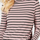 Charter Club Women's Ribbed Striped Turtleneck Pink Size Medium