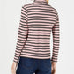 Charter Club Women's Ribbed Striped Turtleneck Pink Size Medium