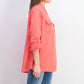 Charter Club Women's Utility Shirt Red Size Medium