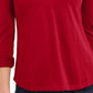 Charter Club Women's Supima Cotton Split-Neck Top  Red Size Small