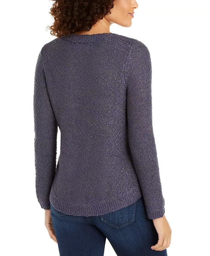 INC International Concepts Women's Shine Sweater Navy Size Petite Medium