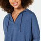 Style & Co Women's Hoodie 3/4 Sleeve Top Blue Size X-Large