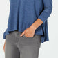 Style & Co Women's Hoodie 3/4 Sleeve Top Blue Size X-Large