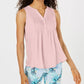 Charter Club Women's Sleeveless Pintuck Blouse Pink Size X-Large