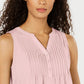 Charter Club Women's Sleeveless Pintuck Blouse Pink Size X-Large