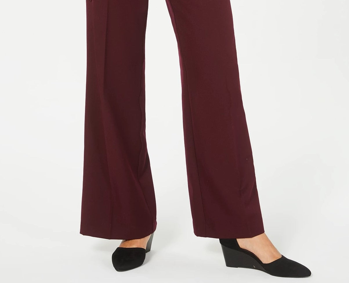 Style & Co Women's Stretch Wide-Leg Pants Wine Size 10
