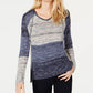 INC International Concepts Women's Open Knit Hooded Sweater Navy Size Large
