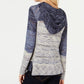 INC International Concepts Women's Open Knit Hooded Sweater Navy Size Large