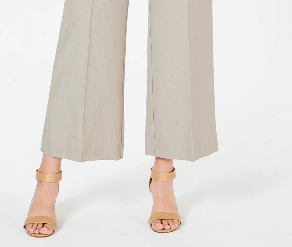 Style & Co Women's Stretch Wide-Leg Pants Brown Size 16