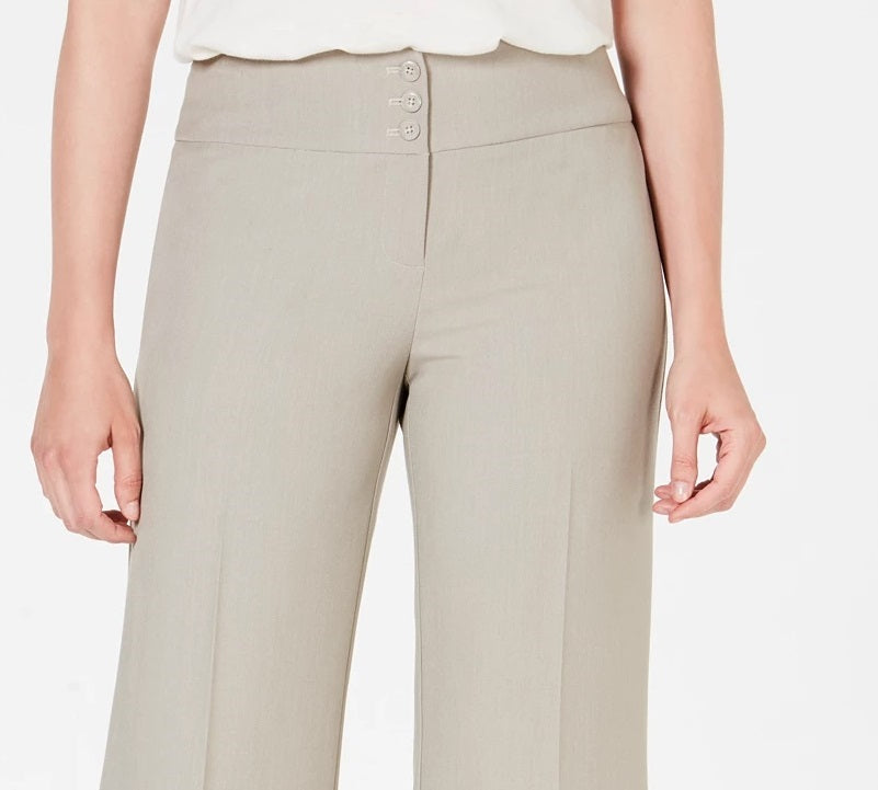 Style & Co Women's Stretch Wide-Leg Pants Brown Size 16