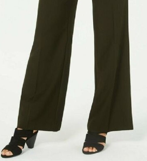 Style & Co Women's Stretch Wide-Leg Pants Dark Green Size 8