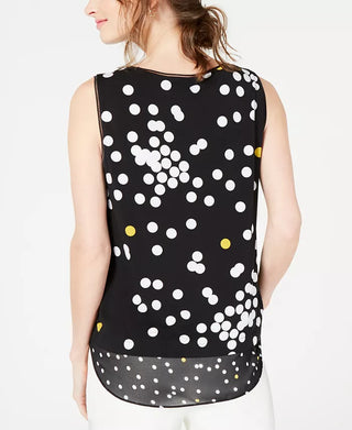 Alfani Women's Layered-Look Printed Top Black Size Extra Small