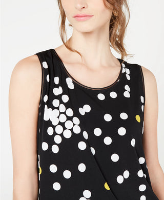 Alfani Women's Layered-Look Printed Top Black Size Extra Small