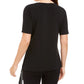 Alfani Women's Printed Asymmetrical-Hem Top Black Size Small