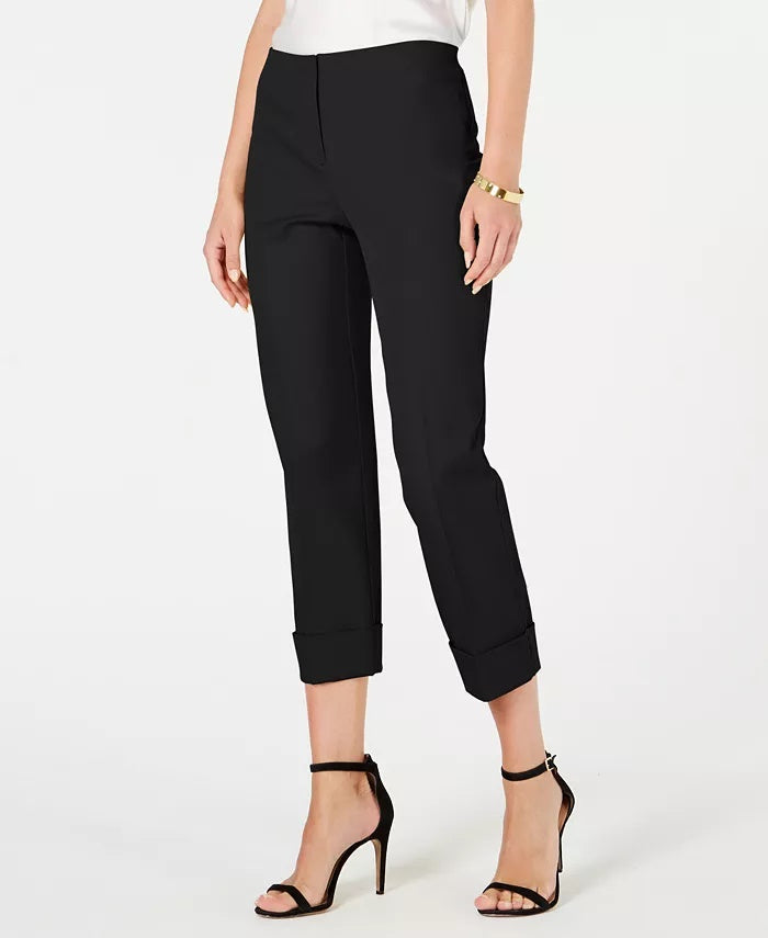 Alfani Women's Cuffed Hem Ankle Pants Black Size 6 Petite
