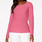 Karen Scott Women's Cotton Scoop-Neck Top Dark Pink Size Small