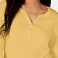 Karen Scott Women's Cotton Henley Top Yellow Size Medium