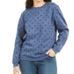 Karen Scott Women's Sport Dot Print Sweatshirt Blue Size Small