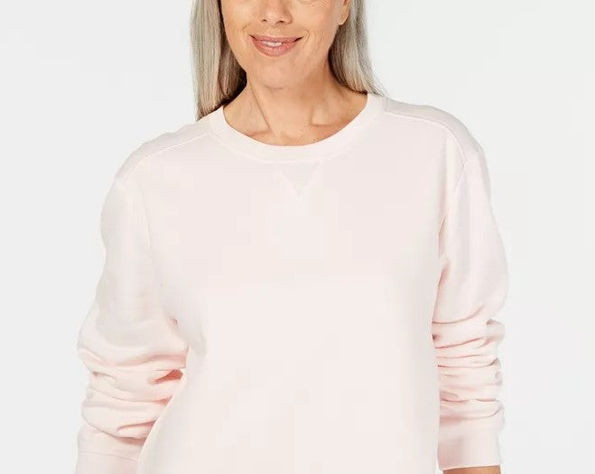 Karen Scott Women's Sport Long-Sleeve Crewneck Sweatshirt Pink Size XX Large