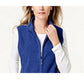 Karen Scott Women's Sport Zip Up Zeroproof Fleece Vest Blue Size X-Large
