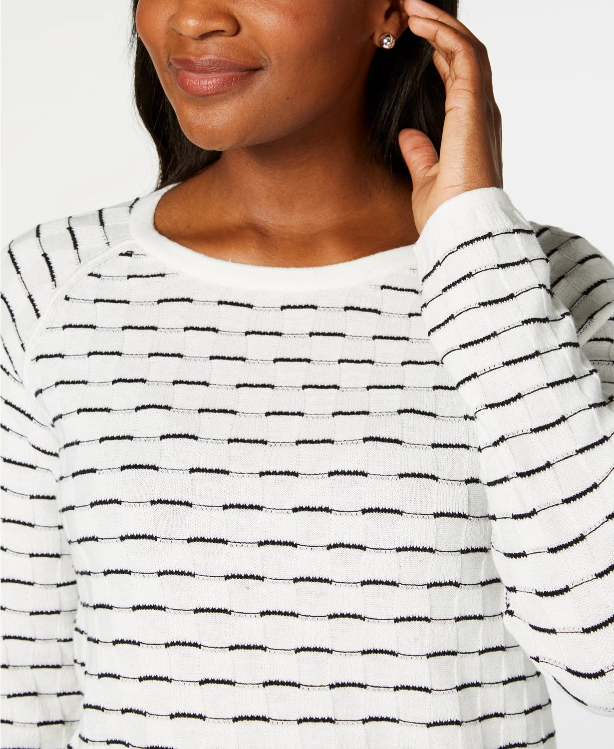 Karen Scott Women's Textured Sweater Natural Size Small