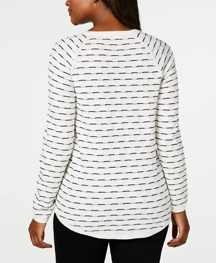 Karen Scott Women's Textured Sweater Natural Size Small